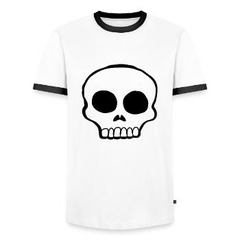 Design Skull Skeleton cool - Men's Ringer Shirt - white/black - Front - AI Model Female 172 light (172cm) & AI Model Male 178 dark (178cm)