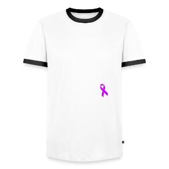 I'm Beating Cystic Fibrosis, Now I'm Beating You! - Men's Ringer Shirt - white/black - Front - AI Model Female 172 light (172cm) & AI Model Male 178 dark (178cm)