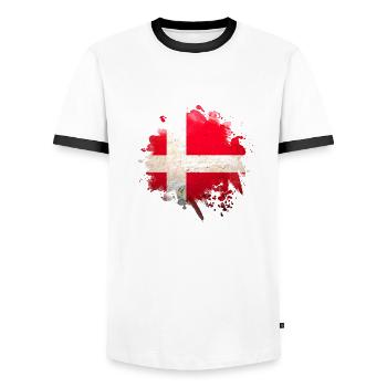 Denmark Copenhagen Danish Scandinavia Viking - Men's Ringer Shirt - white/black - Front - AI Model Female 172 light (172cm) & AI Model Male 178 dark (178cm)