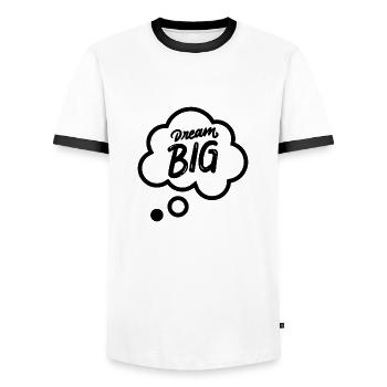 T shirt dream big - T-shirt contrasté Homme - blanc/noir - Devant - AI Model Female 172 light (172cm) & AI Model Male 178 dark (178cm)