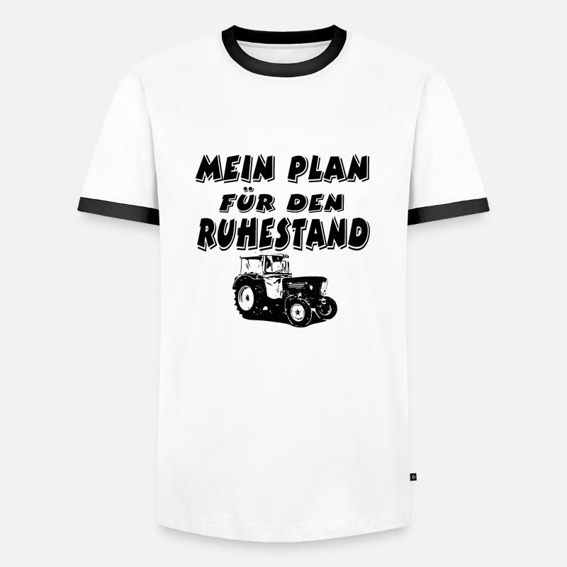 Traktor - Männer Kontrast-T-Shirt - Weiß/Schwarz