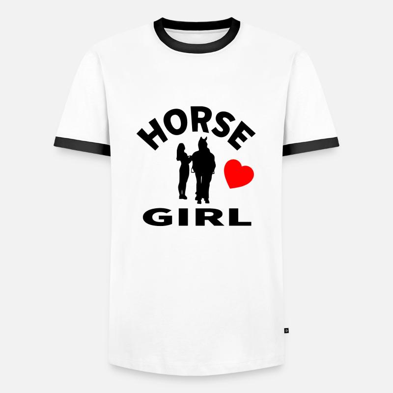 Pferd - Männer Kontrast-T-Shirt - Weiß/Schwarz