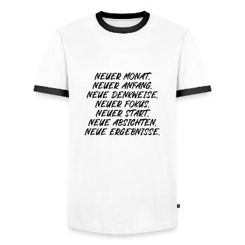 Neuer Monat Anfang Denkweise Fokus Start - Männer Kontrast-T-Shirt - Weiß/Schwarz - Vorne - AI Model Female 172 light (172cm) & AI Model Male 178 dark (178cm)