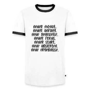 Neuer Monat Anfang Denkweise Fokus Start - Männer Kontrast-T-Shirt - Weiß/Schwarz - Vorne - AI Model Female 172 light (172cm) & AI Model Male 178 dark (178cm)