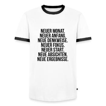 Neuer Monat Anfang Denkweise Fokus Start - Männer Kontrast-T-Shirt - Weiß/Schwarz - Vorne - AI Model Female 172 light (172cm) & AI Model Male 178 dark (178cm)