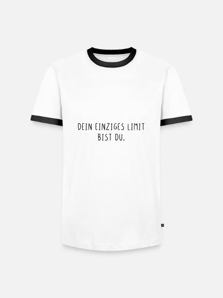 Dein einziges Limit bist du - Männer Kontrast-T-Shirt - Weiß/Schwarz