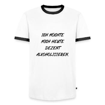 Ich möchte mich heute dezent alkoholisieren - Männer Kontrast-T-Shirt - Weiß/Schwarz - Vorne - AI Model Female 172 light (172cm) & AI Model Male 178 dark (178cm)