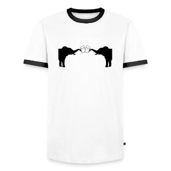 Toast 2 Elephant Beer - T-shirt contrasté Homme - blanc/noir - Devant - AI Model Female 172 light (172cm) & AI Model Male 178 dark (178cm)