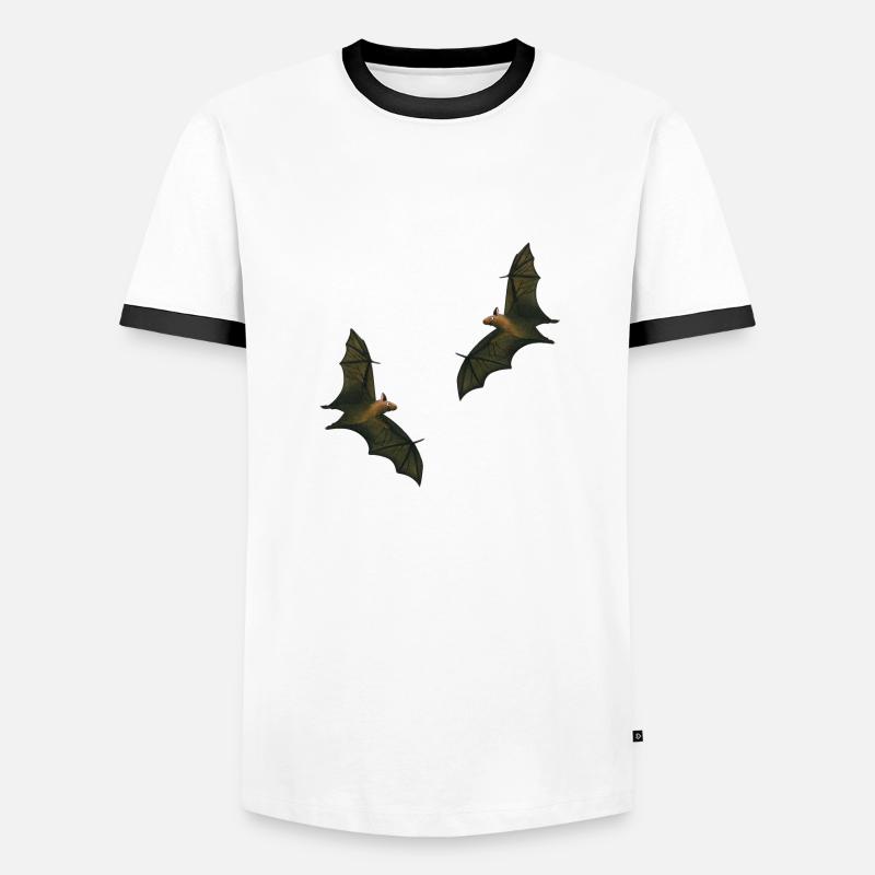 dancing fruit bats - Men's Ringer Shirt - white/black