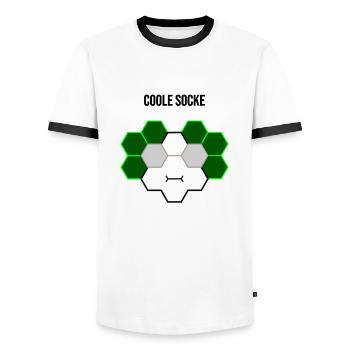 Coole Socke - Männer Kontrast-T-Shirt - Weiß/Schwarz - Vorne - AI Model Female 172 light (172cm) & AI Model Male 178 dark (178cm)