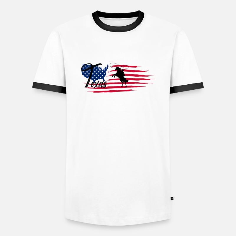 Texas - Männer Kontrast-T-Shirt - Weiß/Schwarz