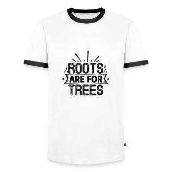 Les racines sont pour les arbres - T-shirt contrasté Homme - blanc/noir - Devant - AI Model Female 172 light (172cm) & AI Model Male 178 dark (178cm)