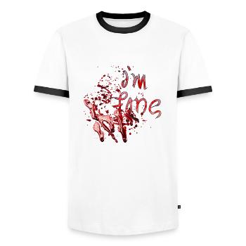 Halloween gruselige Hexe Horror Geist Monster Blut - Männer Kontrast-T-Shirt - Weiß/Schwarz - Vorne - AI Model Female 172 light (172cm) & AI Model Male 178 dark (178cm)