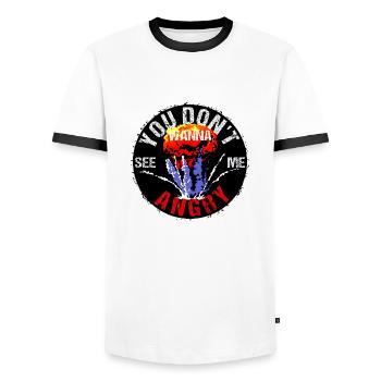 Tu ne veux pas me voir en colère - T-shirt contrasté Homme - blanc/noir - Devant - AI Model Female 172 light (172cm) & AI Model Male 178 dark (178cm)