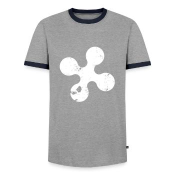 Croix de Lombardie - T-shirt contrasté Homme - gris/marine  - Devant - AI Model Female 172 light (172cm) & AI Model Male 178 light (178cm)