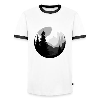 Beautiful Nature Landscape - Men's Ringer Shirt - white/black - Front - AI Model Female 172 light (172cm) & AI Model Male 178 dark (178cm)