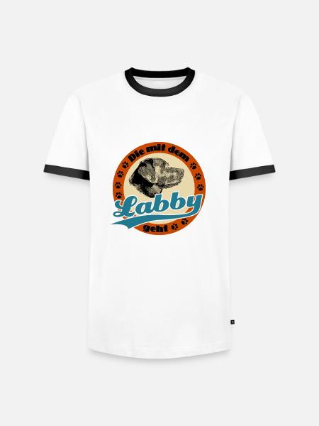 Die mit dem Labby - Männer Kontrast-T-Shirt - Weiß/Schwarz