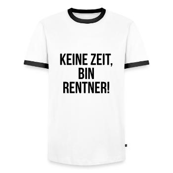 Keine Zeit bin Rentner - Männer Kontrast-T-Shirt - Weiß/Schwarz - Vorne - AI Model Female 172 light (172cm) & AI Model Male 178 dark (178cm)