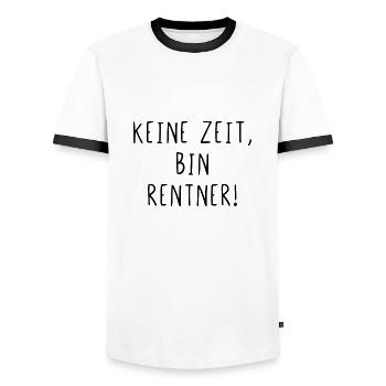 Keine Zeit bin Rentner - Männer Kontrast-T-Shirt - Weiß/Schwarz - Vorne - AI Model Female 172 light (172cm) & AI Model Male 178 dark (178cm)