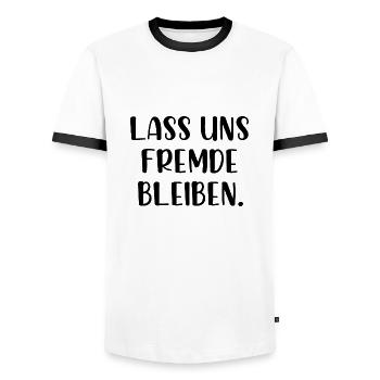Lass uns Fremde bleiben - Männer Kontrast-T-Shirt - Weiß/Schwarz - Vorne - AI Model Female 172 light (172cm) & AI Model Male 178 dark (178cm)