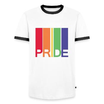 Pride - Men's Ringer Shirt - white/black - Front - AI Model Female 172 light (172cm) & AI Model Male 178 dark (178cm)