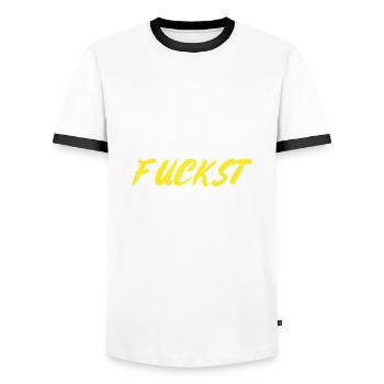 Du bist süß aber du Fuckst mich ab - Männer Kontrast-T-Shirt - Weiß/Schwarz - Vorne - AI Model Female 172 light (172cm) & AI Model Male 178 dark (178cm)