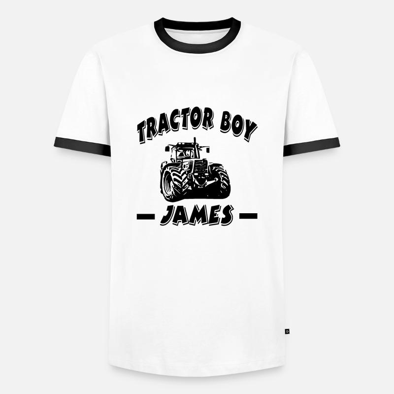 Tractor - Men's Ringer Shirt - white/black