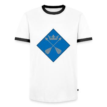 Dalarna - Männer Kontrast-T-Shirt - Weiß/Schwarz - Vorne - AI Model Female 172 light (172cm) & AI Model Male 178 dark (178cm)