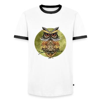 Oiseau - T-shirt contrasté Homme - blanc/noir - Devant - AI Model Female 172 light (172cm) & AI Model Male 178 dark (178cm)