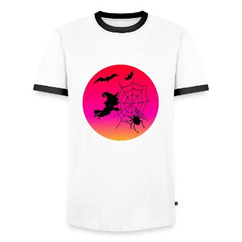 Hexenstunde - Halloween - Männer Kontrast-T-Shirt - Weiß/Schwarz - Vorne - AI Model Female 172 light (172cm) & AI Model Male 178 dark (178cm)