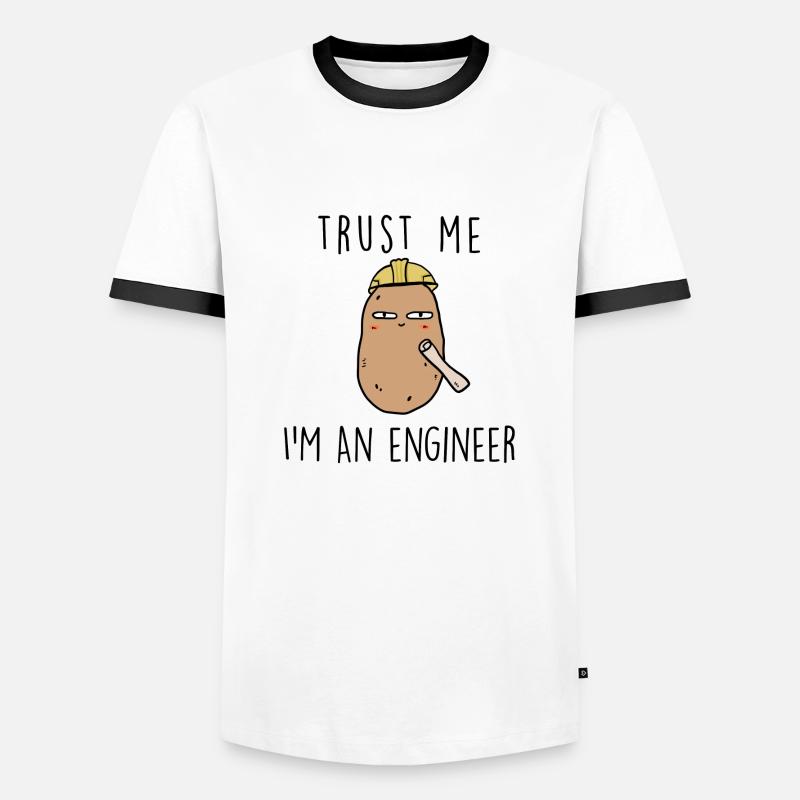 TRUST ME ENGINEER - Männer Kontrast-T-Shirt - Weiß/Schwarz