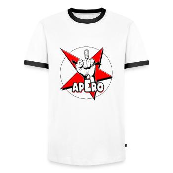 Apero Bad Boy roter Stern - Männer Kontrast-T-Shirt - Weiß/Schwarz - Vorne - AI Model Female 172 light (172cm) & AI Model Male 178 dark (178cm)