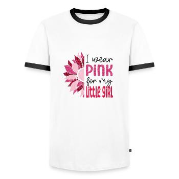 Save the Boobies Little girl - Men's Ringer Shirt - white/black - Front - AI Model Female 172 light (172cm) & AI Model Male 178 dark (178cm)