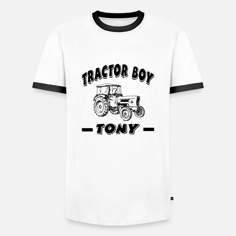 Traktor - Männer Kontrast-T-Shirt - Weiß/Schwarz