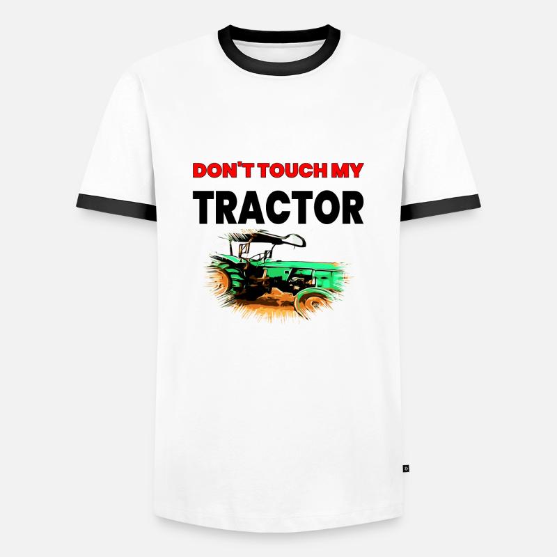 Traktor - Männer Kontrast-T-Shirt - Weiß/Schwarz