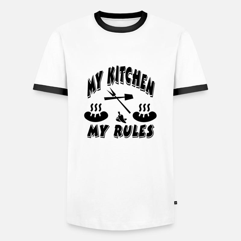 Kitchen - Men's Ringer Shirt - white/black