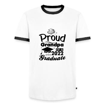Stolzer Großvater eines lustigen Abschlusshemdes 2022 - Männer Kontrast-T-Shirt - Weiß/Schwarz - Vorne - AI Model Female 172 light (172cm) & AI Model Male 178 dark (178cm)