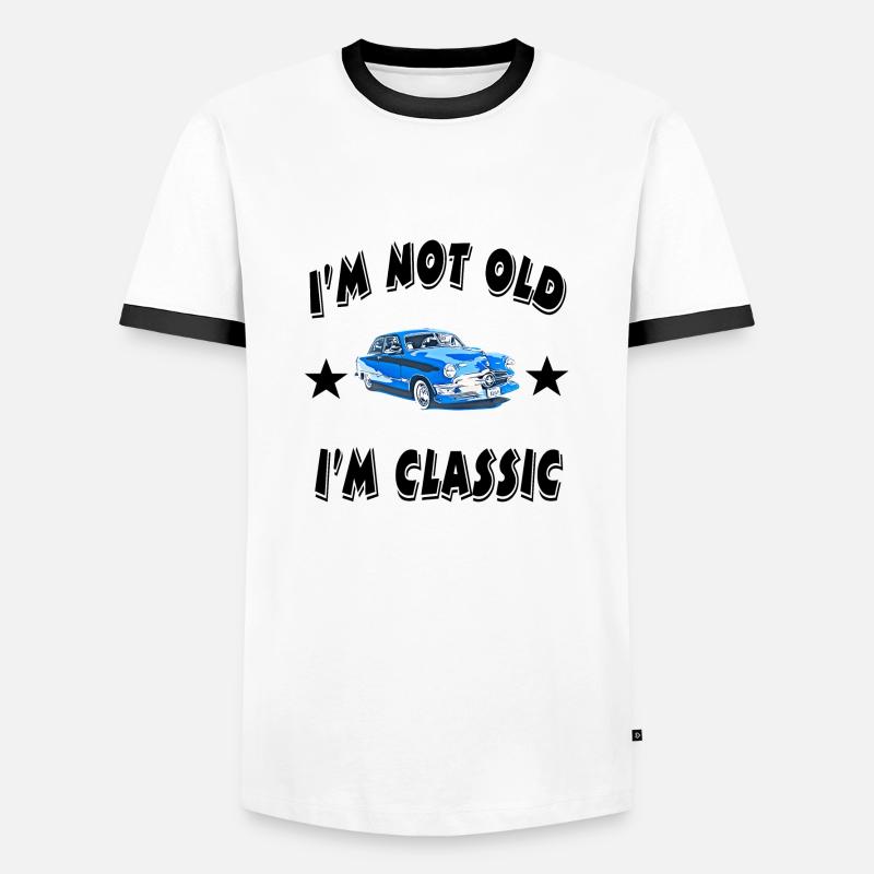 Auto - Männer Kontrast-T-Shirt - Weiß/Schwarz
