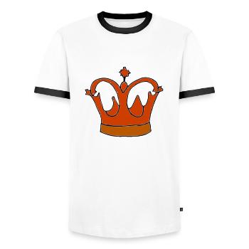 Roi héritier Reine Empereur Majesté Vecteur 1 - T-shirt contrasté Homme - blanc/noir - Devant - AI Model Female 172 light (172cm) & AI Model Male 178 dark (178cm)