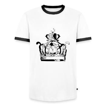 Roi héritier Reine Empereur Majesté Vecteur 9 - T-shirt contrasté Homme - blanc/noir - Devant - AI Model Female 172 light (172cm) & AI Model Male 178 dark (178cm)