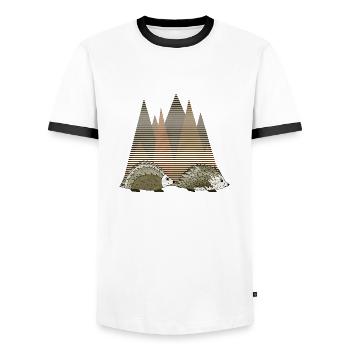 Hedgehogs - Men's Ringer Shirt - white/black - Front - AI Model Female 172 light (172cm) & AI Model Male 178 dark (178cm)