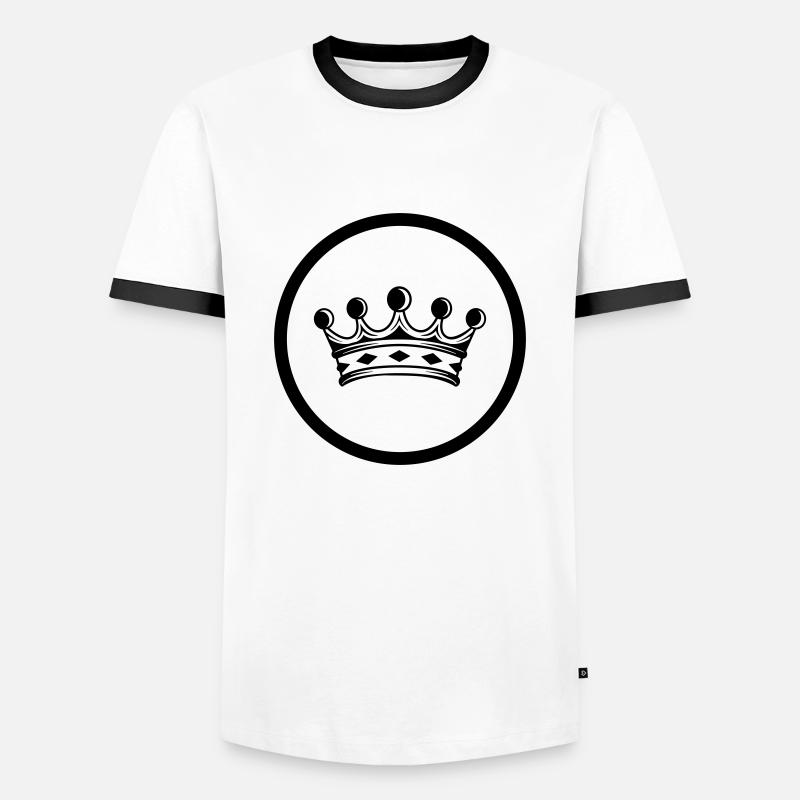 Crown - Men's Ringer Shirt - white/black