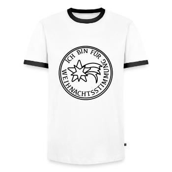 Weihnachtsstimmung - Männer Kontrast-T-Shirt - Weiß/Schwarz - Vorne - AI Model Female 172 light (172cm) & AI Model Male 178 dark (178cm)