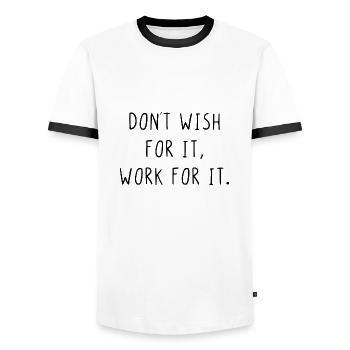 Je ne souhaite pas que cela fonctionne pour cela - T-shirt contrasté Homme - blanc/noir - Devant - AI Model Female 172 light (172cm) & AI Model Male 178 dark (178cm)