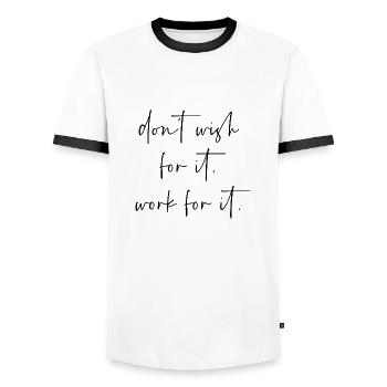 Je ne souhaite pas que cela fonctionne pour cela - T-shirt contrasté Homme - blanc/noir - Devant - AI Model Female 172 light (172cm) & AI Model Male 178 dark (178cm)
