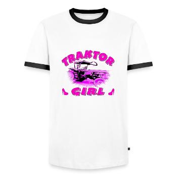 Tractor - Men's Ringer Shirt - white/black - Front - AI Model Female 172 light (172cm) & AI Model Male 178 dark (178cm)