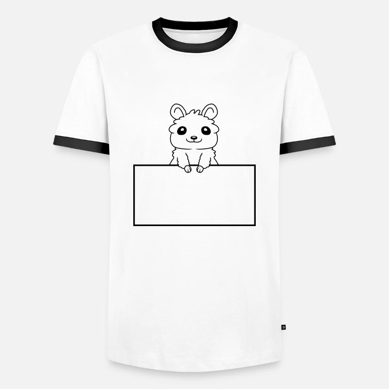 Insert Text Shield Hamster - Men's Ringer Shirt - white/black