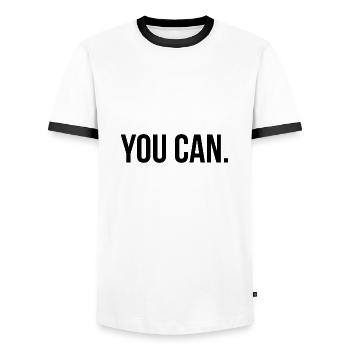 You can - Männer Kontrast-T-Shirt - Weiß/Schwarz - Vorne - AI Model Female 172 light (172cm) & AI Model Male 178 dark (178cm)