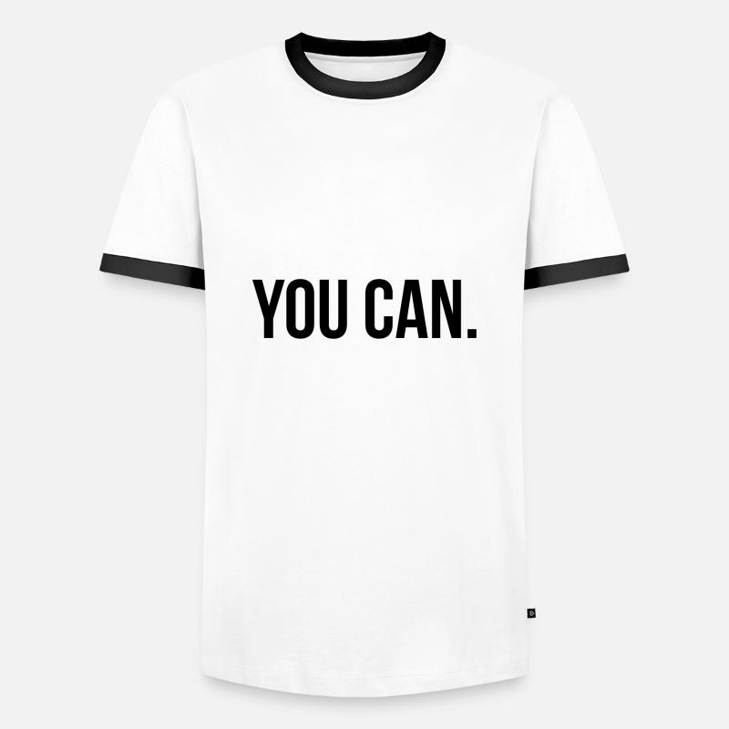You can - Männer Kontrast-T-Shirt - Weiß/Schwarz
