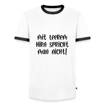 Mit leerem Hirn spricht man nicht - Männer Kontrast-T-Shirt - Weiß/Schwarz - Vorne - AI Model Female 172 light (172cm) & AI Model Male 178 dark (178cm)